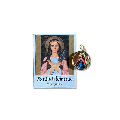 MEDALHA DUPLA FACE SANTA FILOMENA (12 UNIDADES)