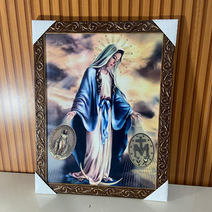 QUADRO COM MOLDURA RESINADO NOSSA SENHORA DAS GRAÇAS 44CMX34CM (1 UNIDADE)