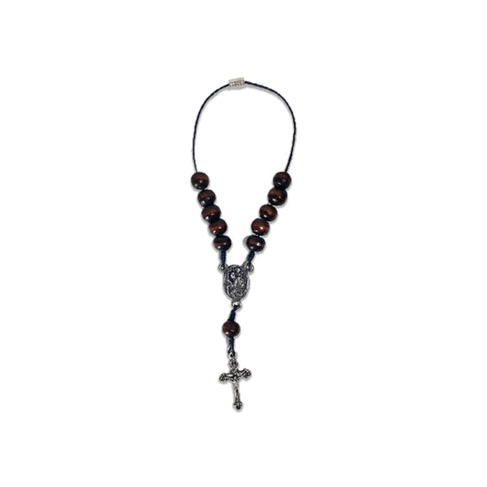 DEZENA PARA CARRO MADEIRA NOSSA SENHORA APARECIDA E SÃO CRISTÓVÃO 08 MM (6 UNIDADES)