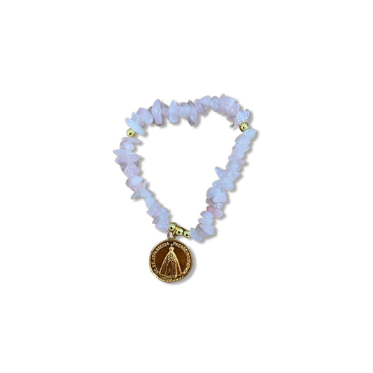 PULSEIRA CRISTAL ROSA NOSSA SENHORA APARECIDA  ( 1 UNIDADE)