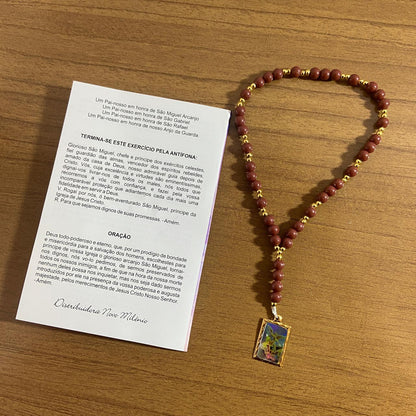 ROSÁRIO DE PÉROLA SÃO MIGUEL ARCANJO MARROM (1 UNIDADE)