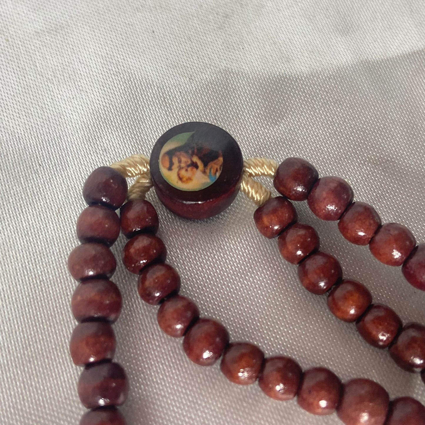 TERÇO PULSEIRA MADEIRA SANTO ANTÔNIO (12 UNIDADES)