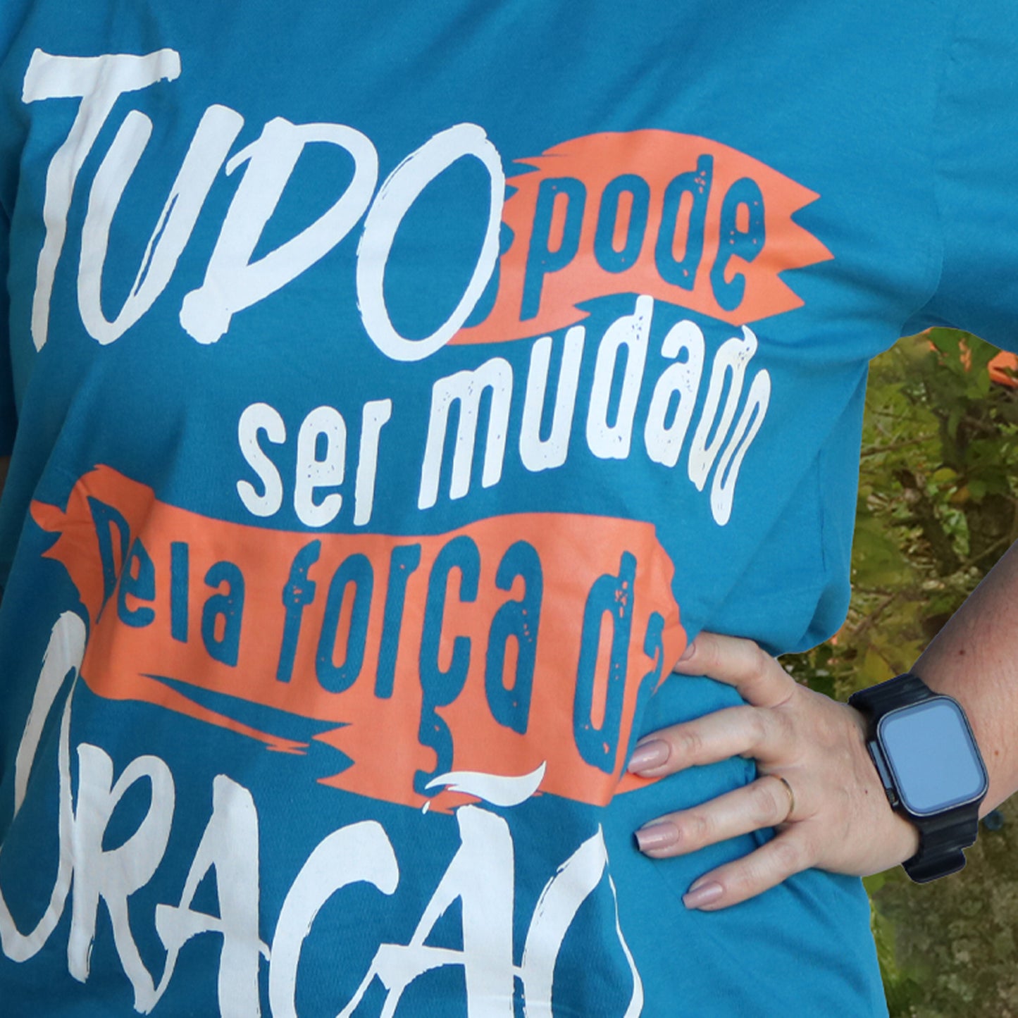 CAMISETA AZUL TUDO PODE SER MUDADO TAMANHO M (1 UNIDADE)