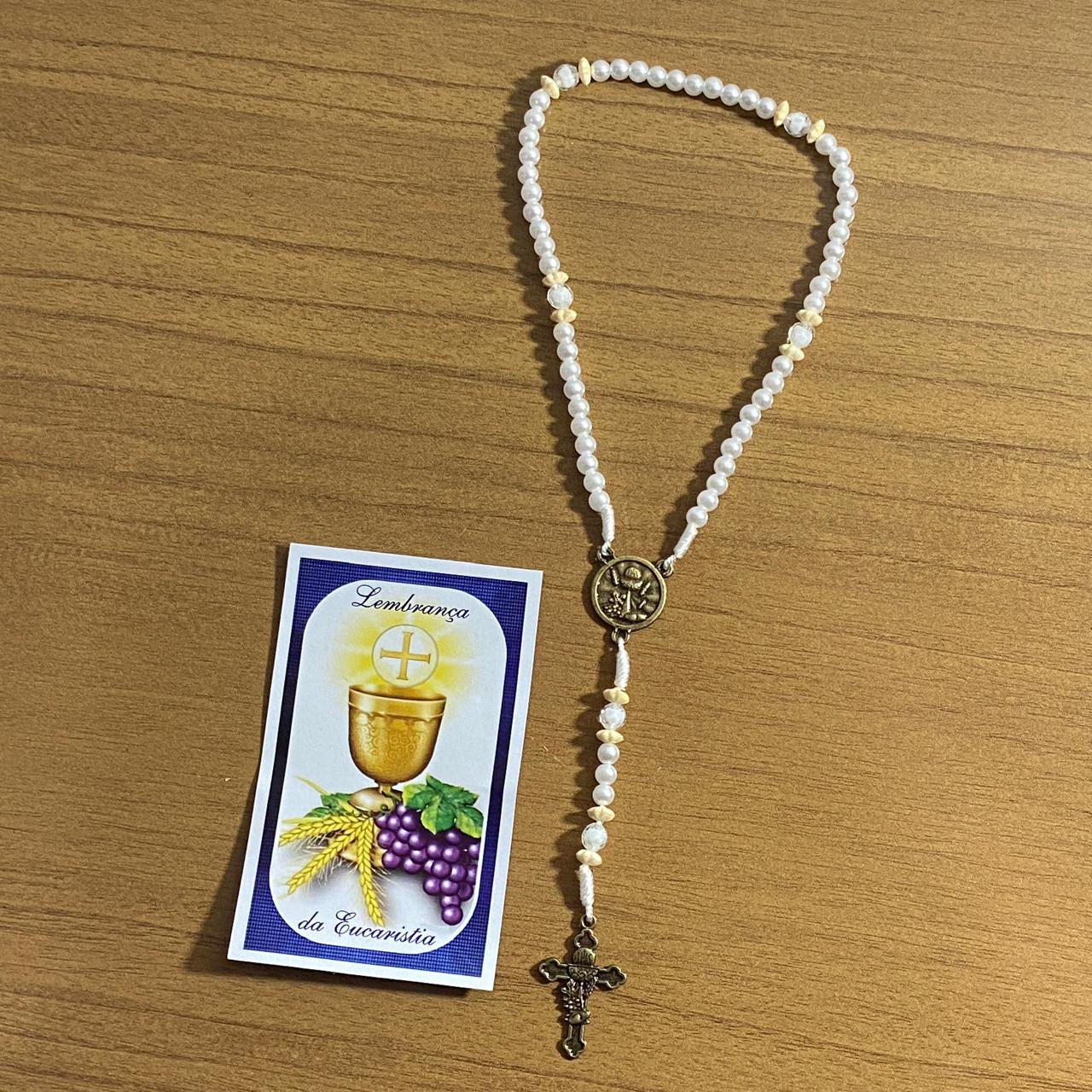 TERÇO PÉROLA LEMBRANÇA DA EUCARISTIA MD2 4MM (3 UNIDADES)