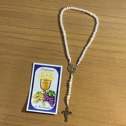 TERÇO PÉROLA LEMBRANÇA DA EUCARISTIA MD2 4MM (3 UNIDADES)