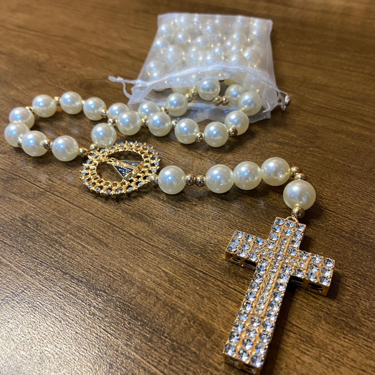 TERÇO DE NOIVA PÉROLA NOSSA SENHORA APARECIDA 14MM (1 UNIDADE)