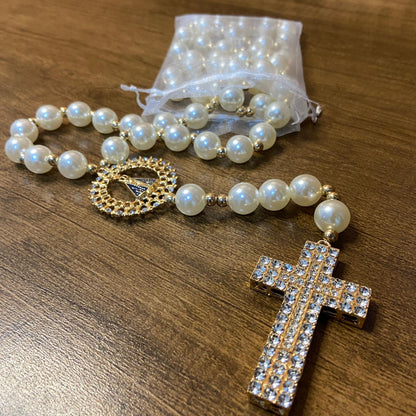 TERÇO DE NOIVA PÉROLA NOSSA SENHORA APARECIDA 14MM (1 UNIDADE)