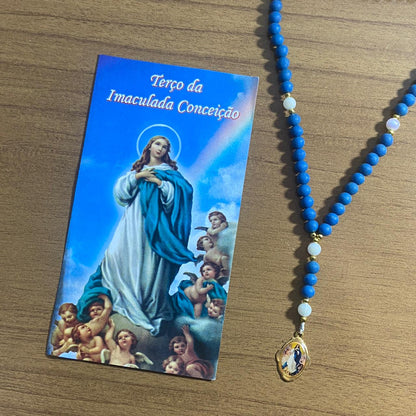 TERÇO AZUL NOSSA SENHORA DA IMACULADA CONCEIÇÃO MOD2  6MM (1 UNIDADE)