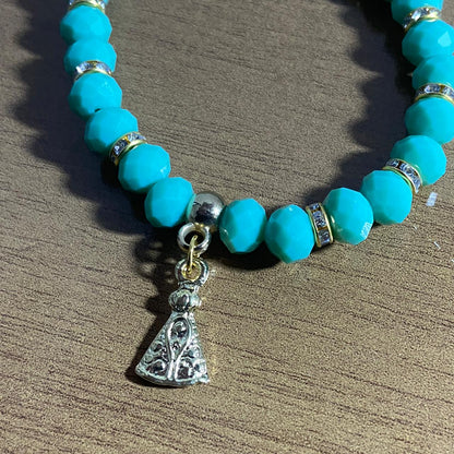 PULSEIRA CRISTAL VERDE NOSSA SENHORA APARECIDA  MOD2 (06 UNIDADES)