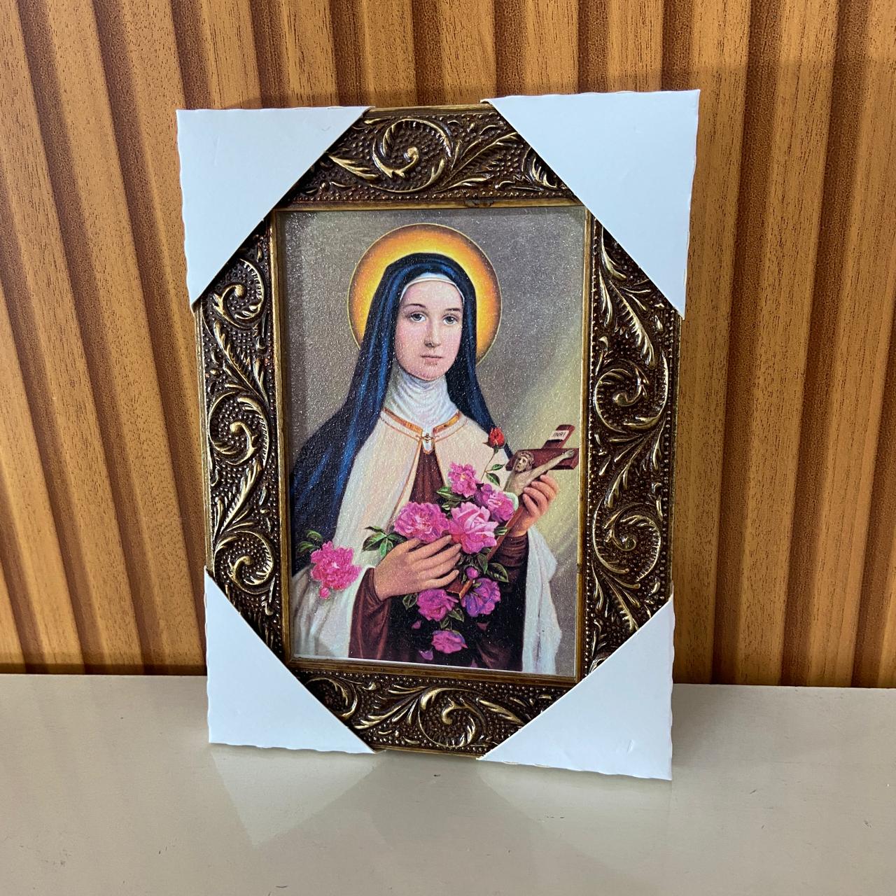 QUADRO COM MOLDURA RESINADO SANTA TERESINHA 20,5X15,5 (1 UNIDADE)