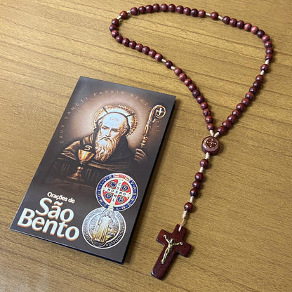 TERÇO DE MADEIRA SÃO BENTO 06MM (3 UNIDADES)