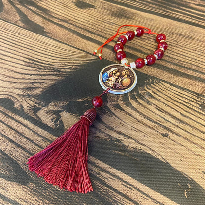 DEZENA PEDRARIAS MEDALHÃO DE RESINADO  SAGRADA FAMÍLIA  17MM (1 UNIDADE)