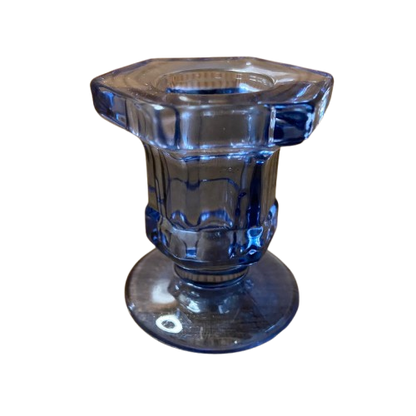CASTIÇAL DE VIDRO AZUL 5,8CM (1 UNIDADE)