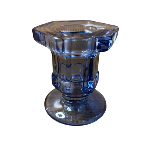 CASTIÇAL DE VIDRO AZUL 5,8CM (1 UNIDADE)