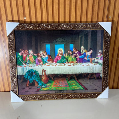 QUADRO COM MOLDURA RESINADO SANTA CEIA 34CMX44CM (1 UNIDADE)