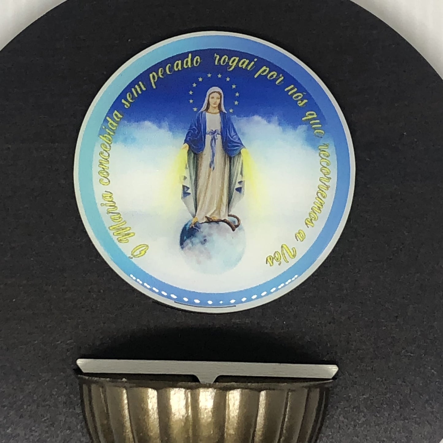 PORTA AGUA BENTA MDF REDONDO NOSSA SENHORA DAS GRAÇAS 15CM (1 UNIDADE)