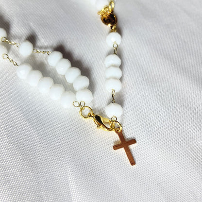 TERÇO PULSEIRA CRISTAL BRANCO (3 UNIDADES)