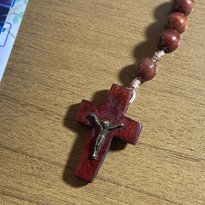 TERÇO DE MADEIRA SANTO ANTÔNIO 8MM MOD2 (3 UNIDADES)