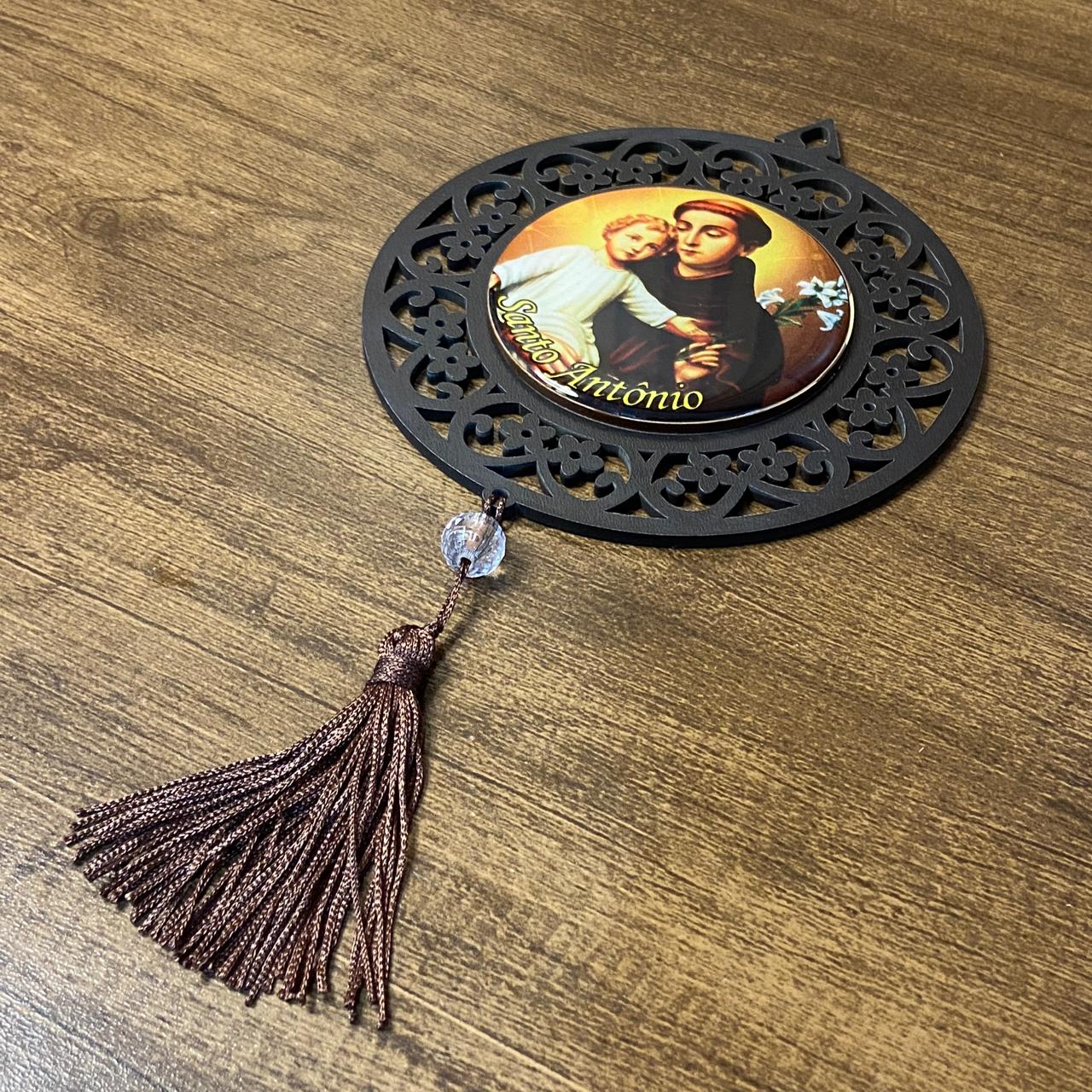 MANDALA MDF TABACO RESINADA SANTO ANTÔNIO  (1 UNIDADE)