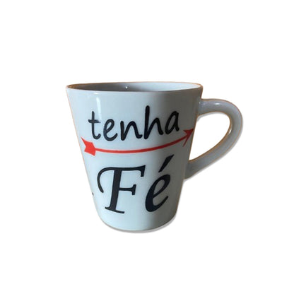 XÍCARA BRANCA TENHA FÉ MOD1 120ML (1 UNIDADE)