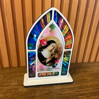 CAPELA MDF VITRAL SANTA RITA 18CM (1 UNIDADE)