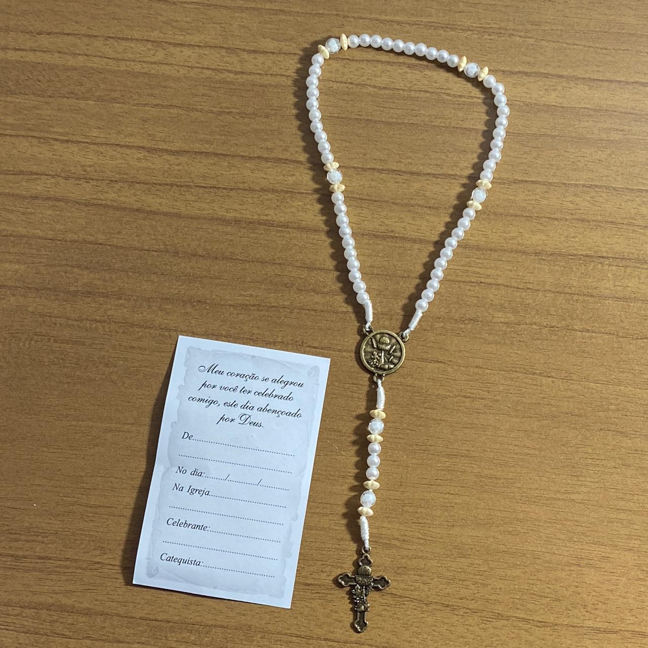 TERÇO PÉROLA LEMBRANÇA DA EUCARISTIA MD2 4MM (3 UNIDADES)