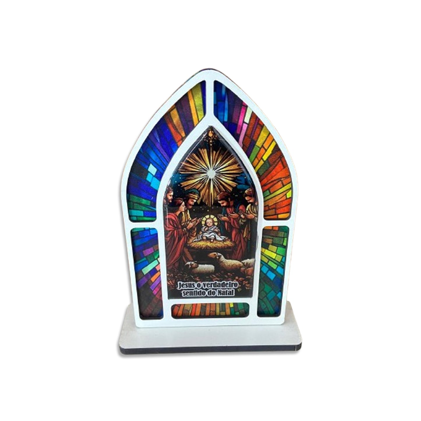 CAPELA MDF VITRAL PRESÉPIO MOD3 18CM (1 UNIDADE)