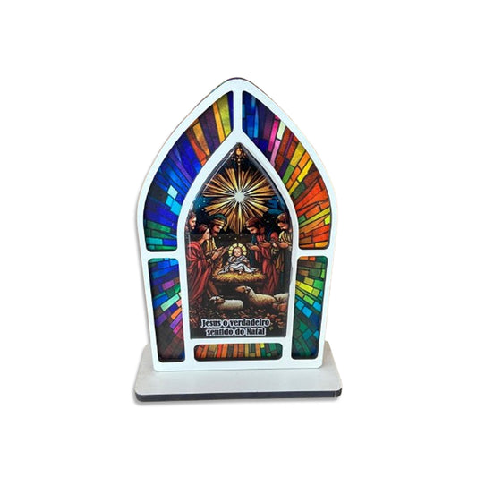 CAPELA MDF VITRAL PRESÉPIO MOD3 18CM (1 UNIDADE)