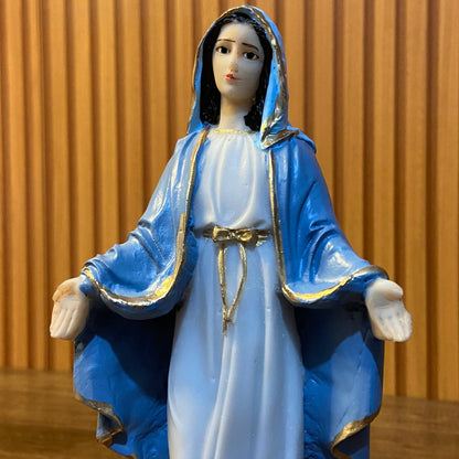 IMAGEM DE RESINA NACIONAL NOSSA SENHORA DAS GRAÇAS MEDALHA MILAGROSA 20CM (1 UNIDADE)