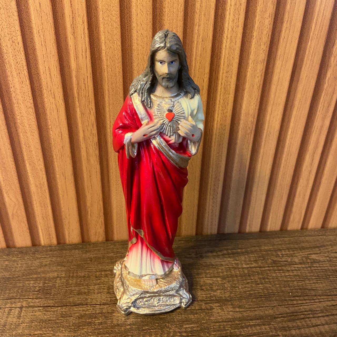 IMAGEM DE GESSO SAGRADO CORAÇÃO DE JESUS 22CM (1 UNIDADE)