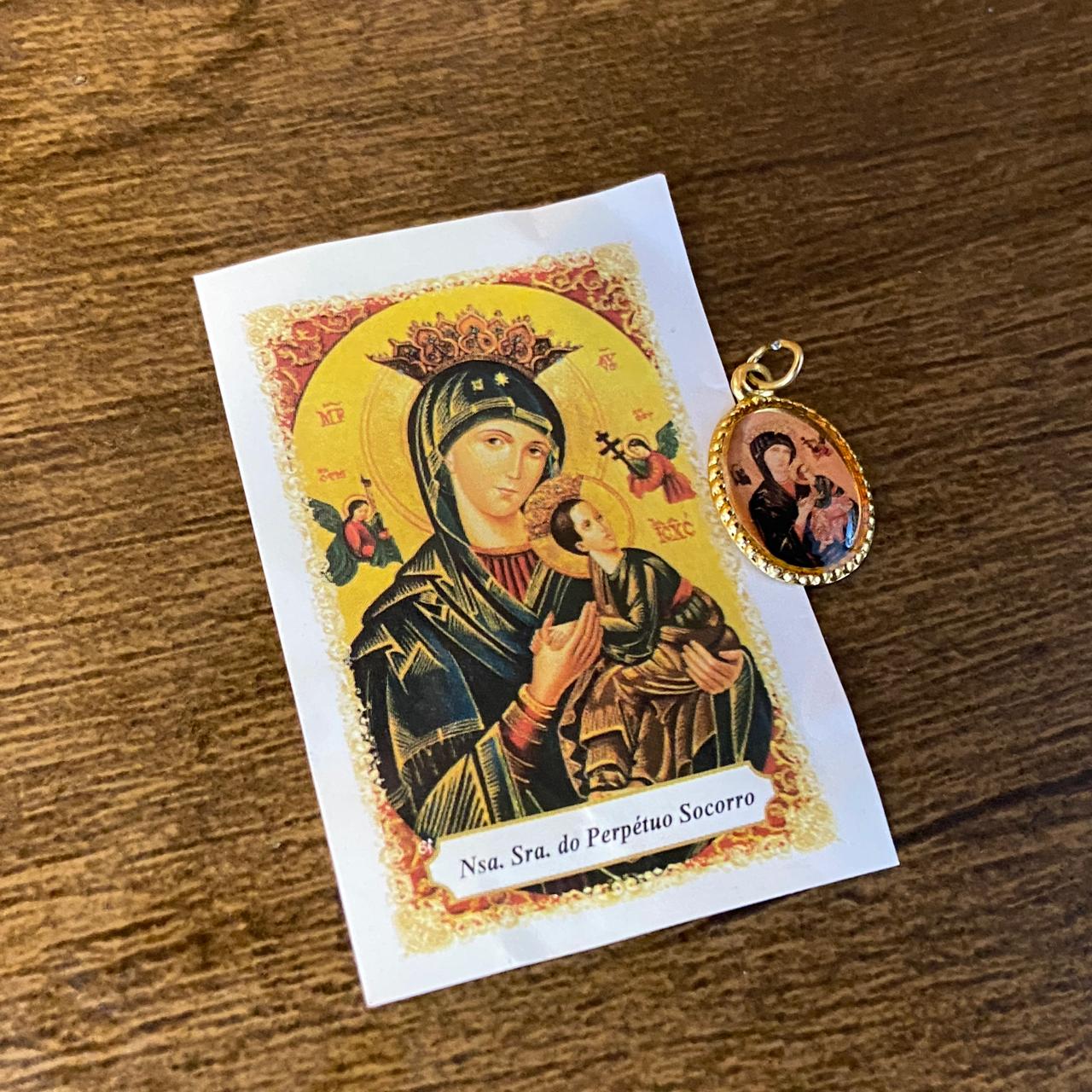 MEDALHA ALUMINIO NOSSA SENHORA DO PERPETUO SOCORRO (36 UNIDADES)