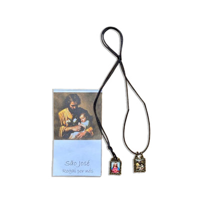 ESCAPULÁRIO DE COURO SÃO JOSÉ  (1 UNIDADE)