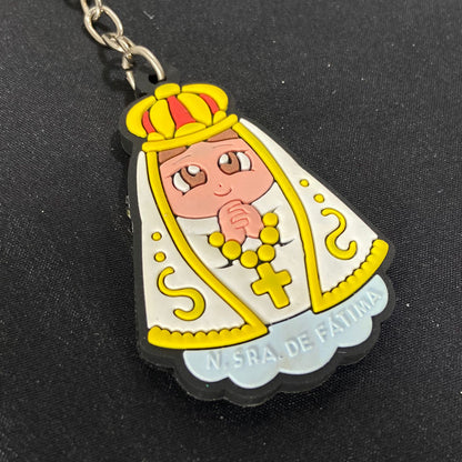 CHAVEIRO EMBORRACHADO NOSSA SENHORA DE FÁTIMA MOD1 (12 UNIDADES)