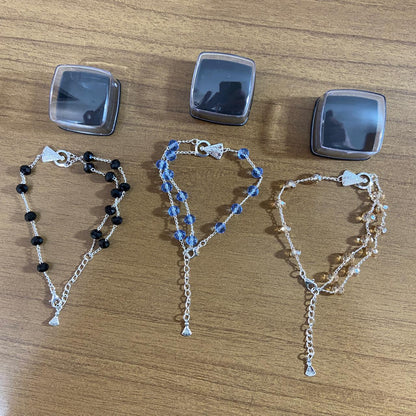 PULSEIRA PRATEADA CRISTAL NOSSA SENHORA APARECIDA CORES SORTIDAS  (03 UNIDADES)
