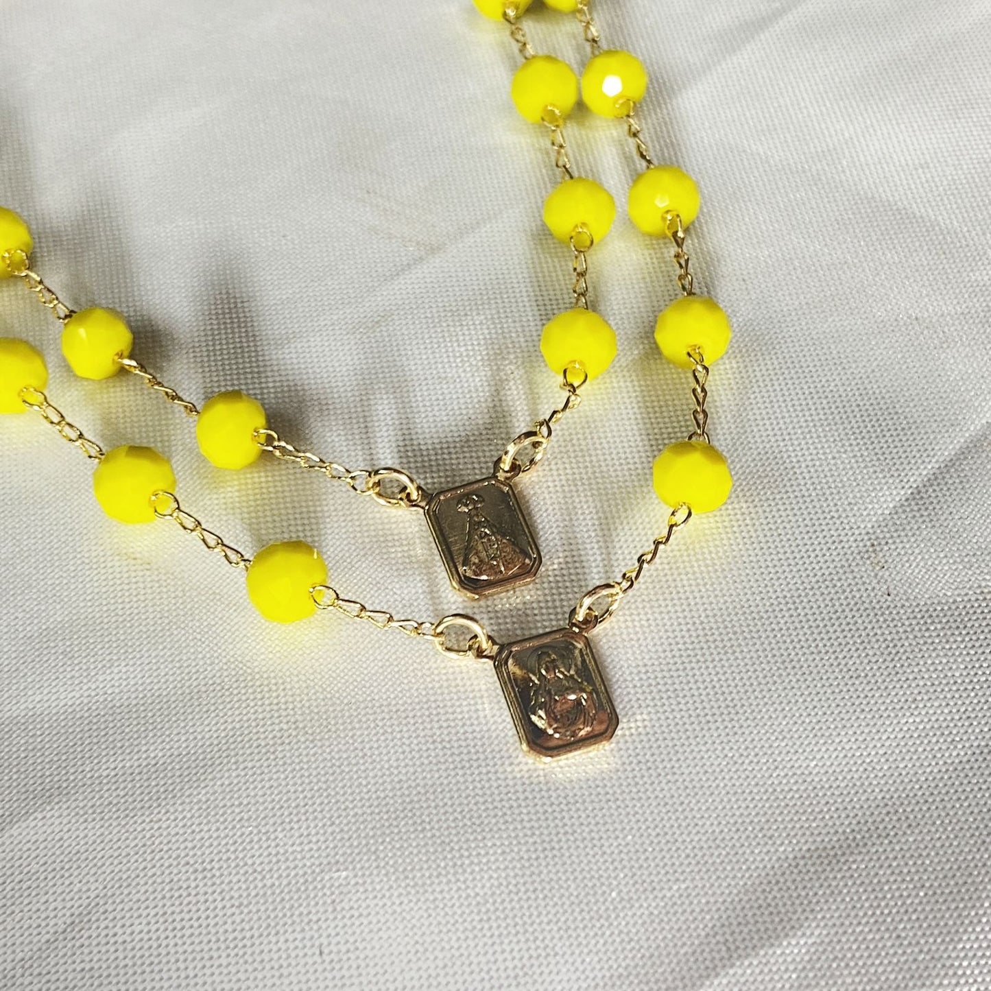 PULSEIRA ESCAPULARIO CRISTAL AMARELO (3 UNIDADES)