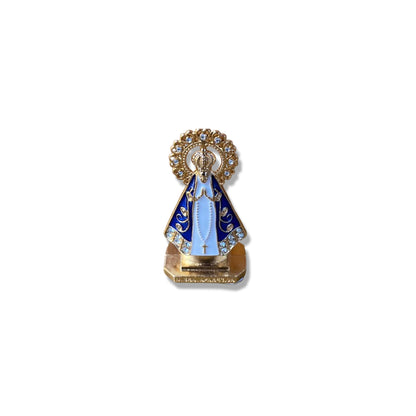 IMAGEM NOSSA SENHORA APARECIDA AUREOLA COM STRASS PARA CARRO MOD2 06CM  (12 UNIDADES)