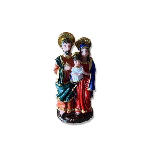 IMAGEM DE RESINA NACIONAL SAGRADA FAMÍLIA 07CM (3 UNIDADES)