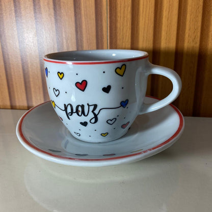 XÍCARA COM PIRES PAZ MOD2 200ML (1 UNIDADE)