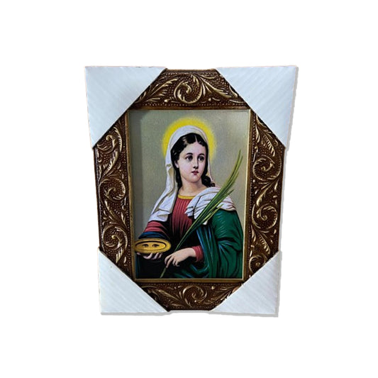 QUADRO COM MOLDURA RESINADO SANTA LUZIA 20,5X15,5 (1 UNIDADE)