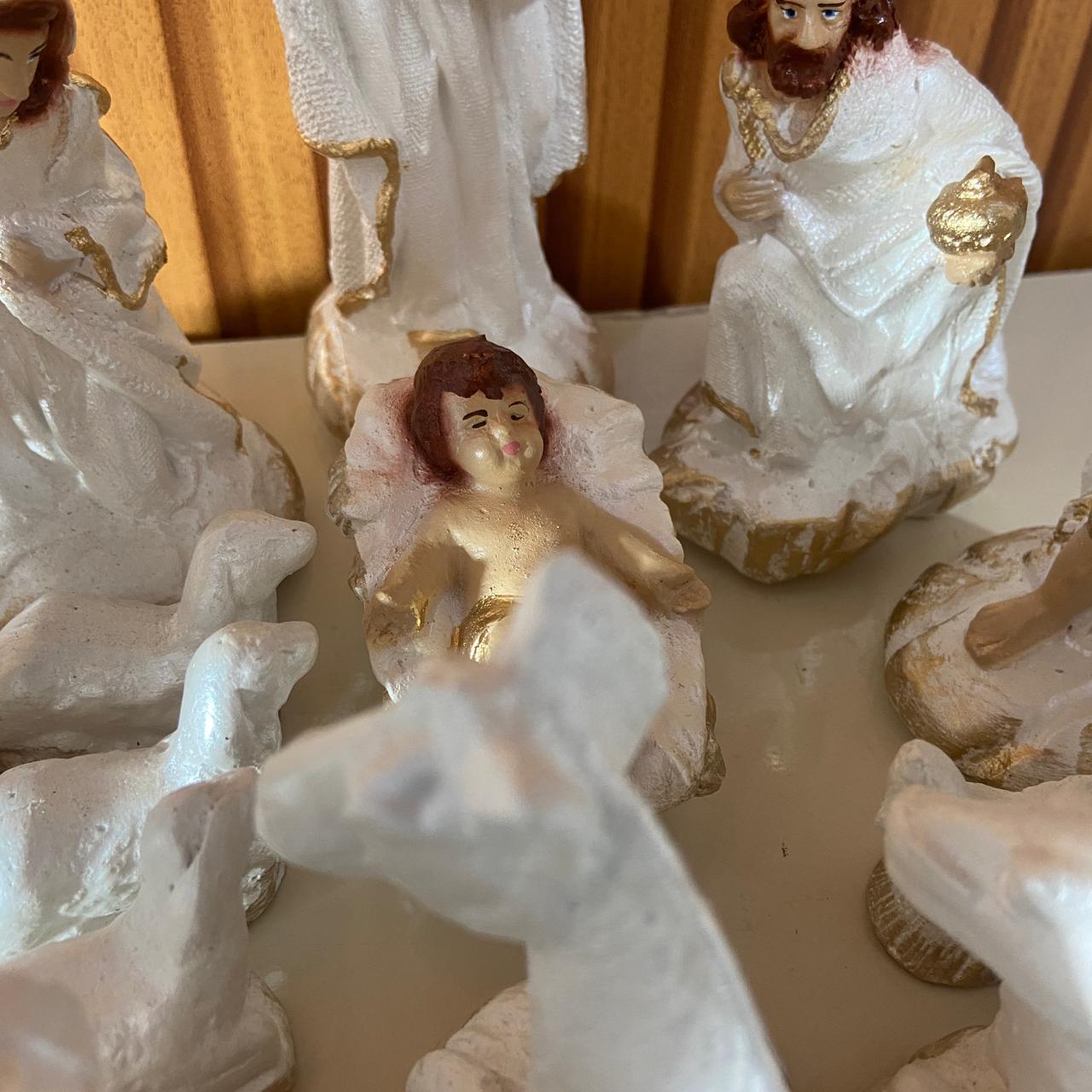 PRESÉPIO DE GESSO BRANCO  15 PEÇAS 15CM (1 UNIDADE)
