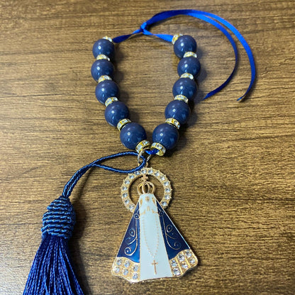 DEZENA PÉROLA AZUL NOSSA SENHORA APARECIDA 15MM (1 UNIDADE)