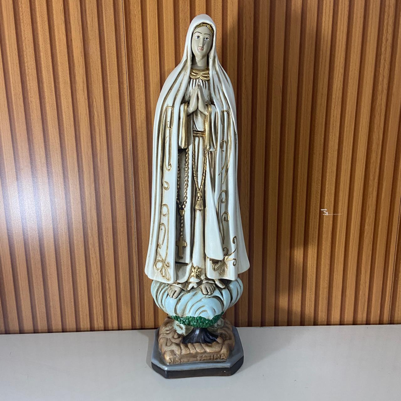 IMAGEM DE GESSO NOSSA SENHORA DE FÁTIMA 50CM (1 UNIDADE)