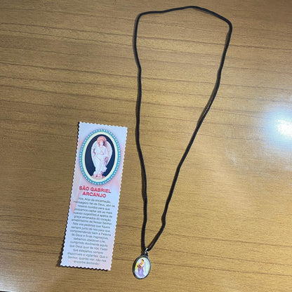 CORDÃO COM MEDALHA RESINADA SÃO GABRIEL ARCANJO (1 UNIDADES)