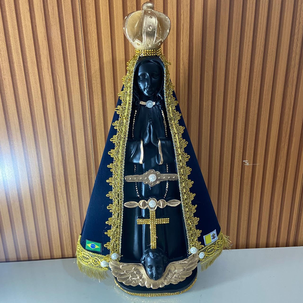 IMAGEM DE GESSO NOSSA SENHORA APARECIDA COM MANTO MOD2 51CM (1 UNIDADE)