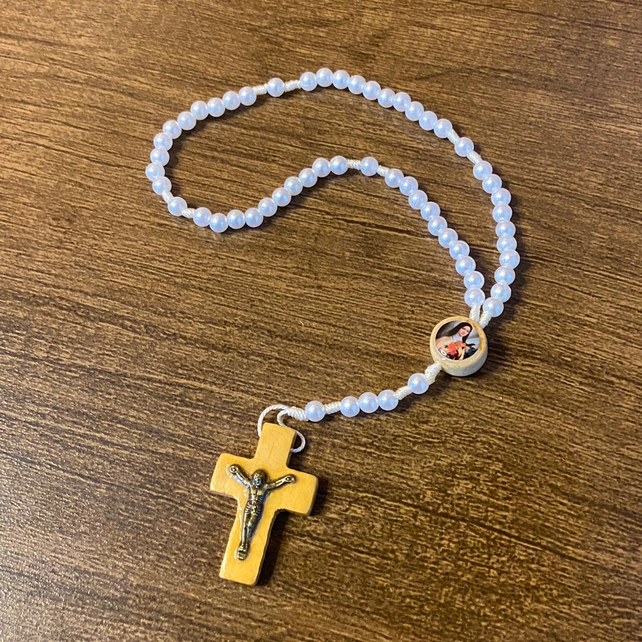 TERÇO PÉROLA MIRIM SANTA TERESINHA 06MM (12 UNIDADES)