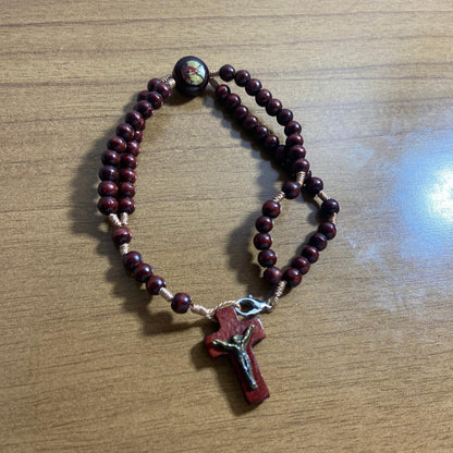 TERÇO PULSEIRA MADEIRA SÃO MIGUEL (12 UNIDADES)