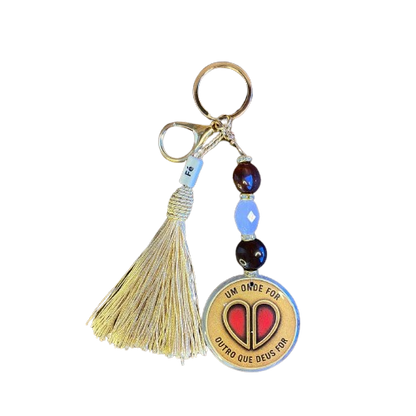 CHAVEIRO LUXO MEDALHA RESINADA DO CASAL  (1 UNIDADE)
