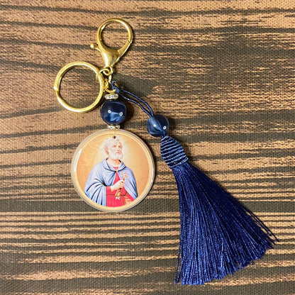 CHAVEIRO LUXO MEDALHA RESINADA SÃO PEDRO MOD 2  (1 UNIDADE)