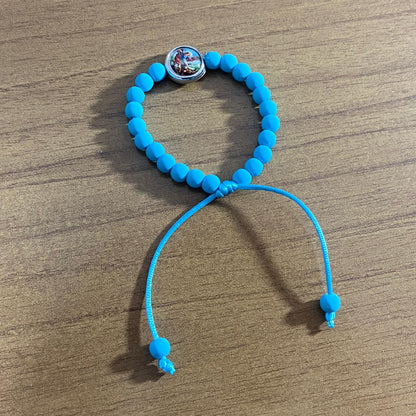 PULSEIRA EMBORRACHADA SÃO MIGUEL ARCANJO AZUL REGULÁVEL (6 UNIDADES)