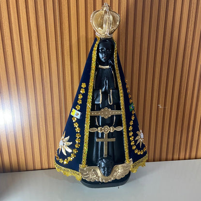 IMAGEM DE GESSO NOSSA SENHORA APARECIDA COM MANTO  51CM  (1 UNIDADE)